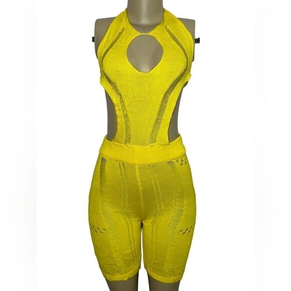 Yellow Cutout Jumpsuit - Picture 4 of 8